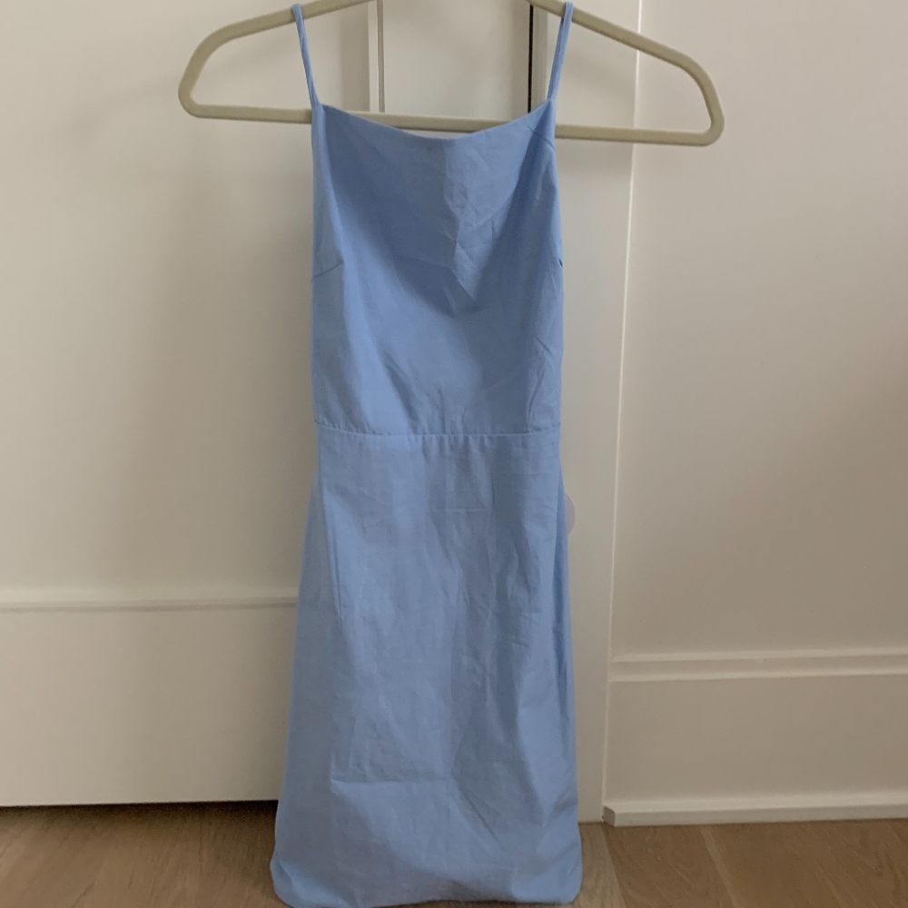 Line + Dot mini light blue dress